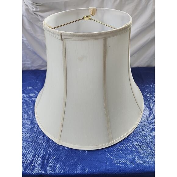 9x18x12 White Bell Shantung Lampshade - Picture 2 of 6